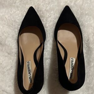 Karl Lagerfeld Black Pointed Flats